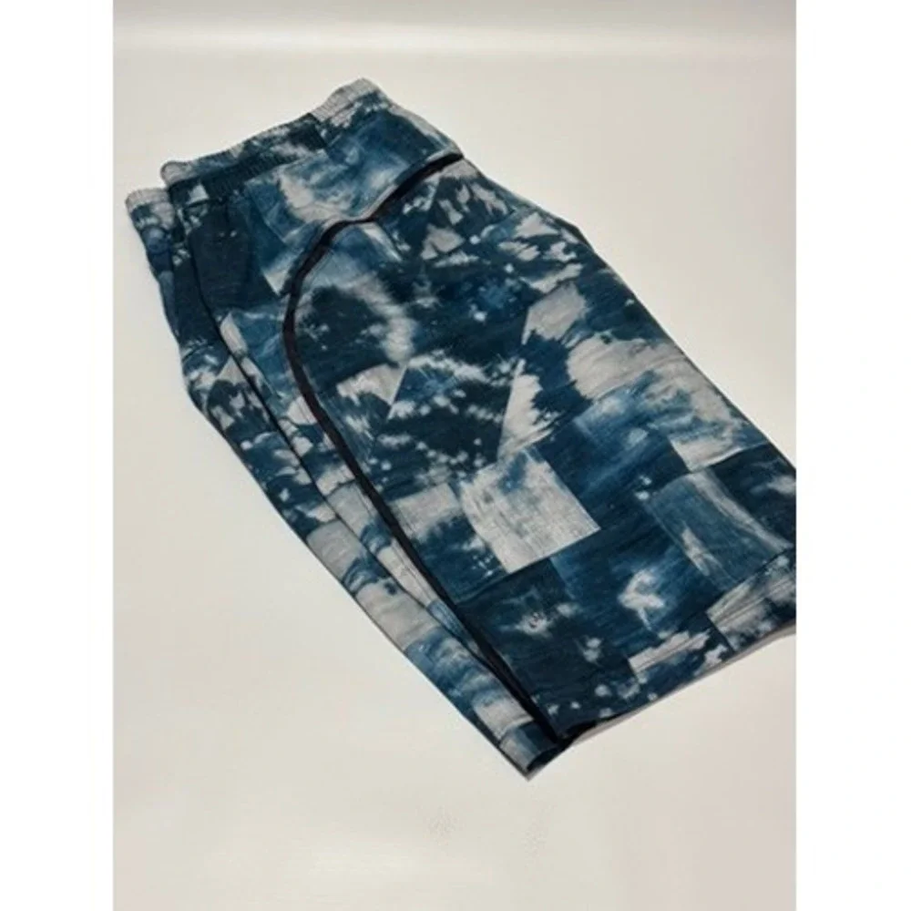 Lululemon Shorts Mens L Blue Tie Dye Patchwork Pace Breaker Lined Athletic 9" - Picture 9 of 9